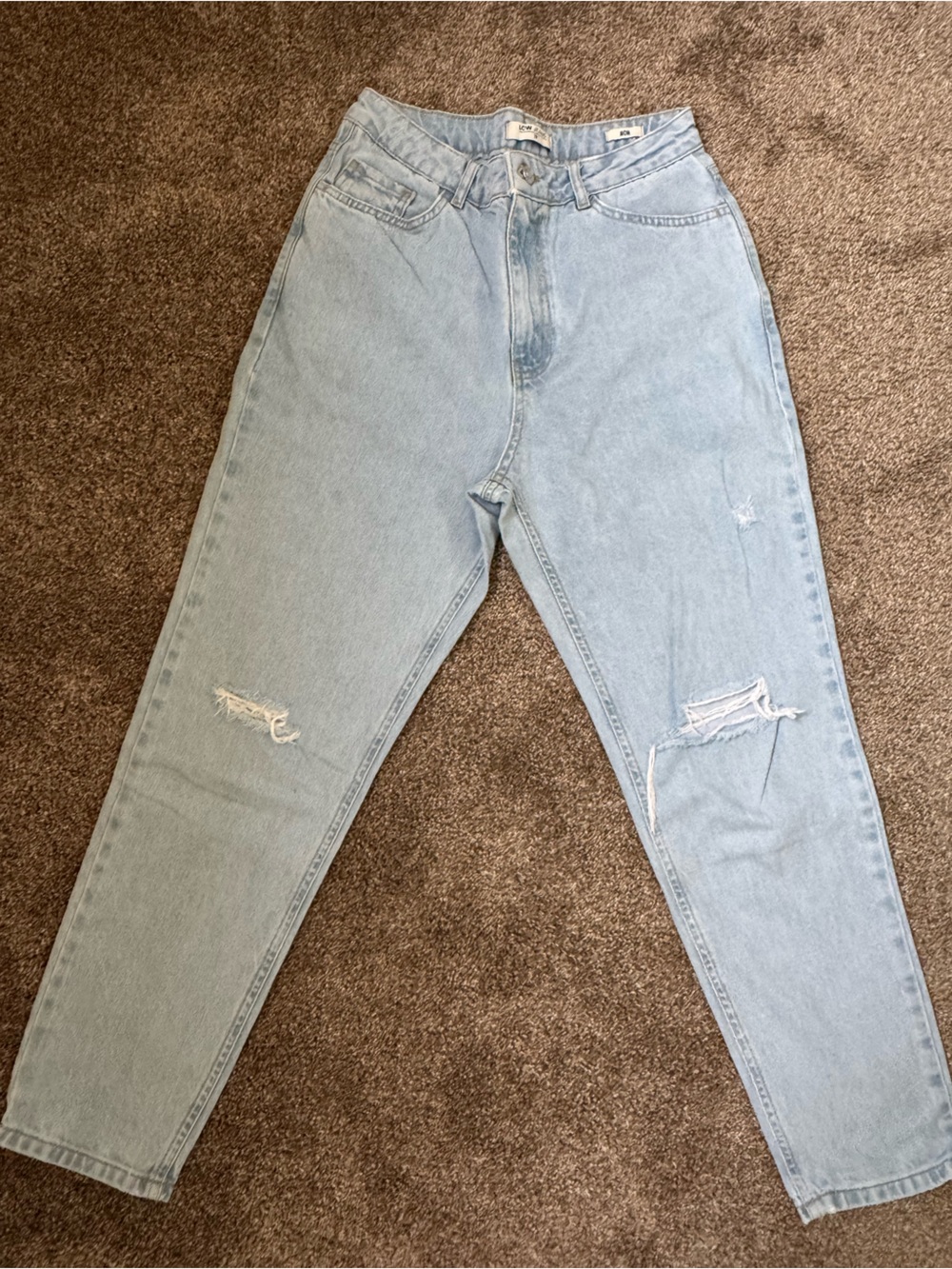 Lc Waikiki Jeans Light Blue Women's Distressed High-Waist Jeans